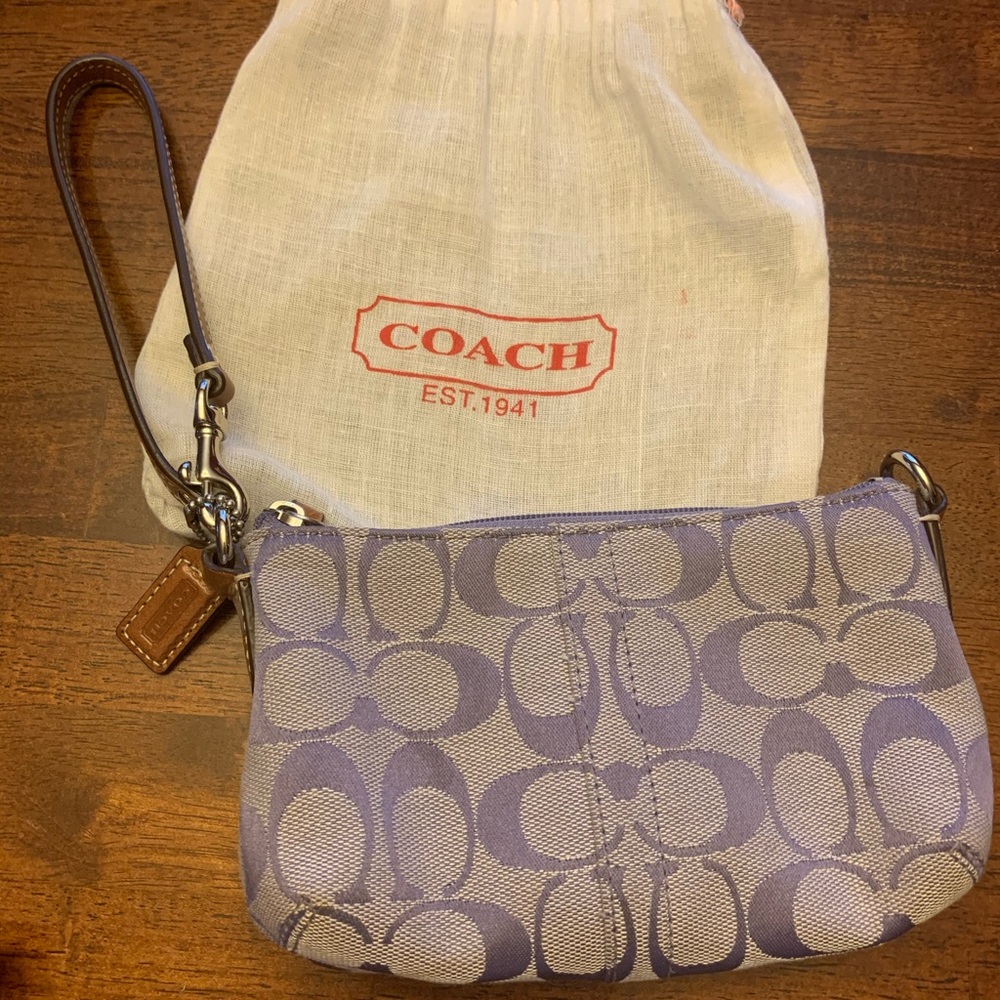 Authentic Coach Small Lavender Wristlet